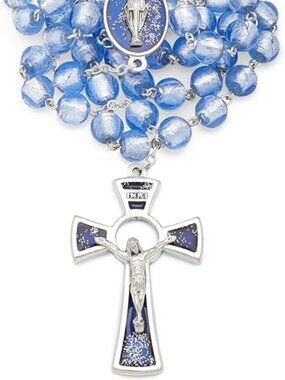 Mondo Cattolico Rosary Beads Catholic Vatican, Venetian Glass Virgin Mary
